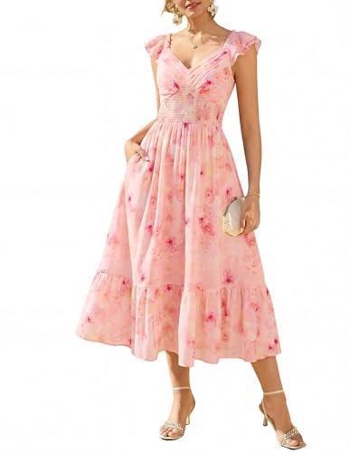 Grace Karin Floral Ruffle Maxi Dress