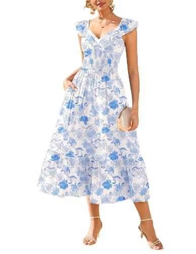 Grace Karin Floral Ruffle Maxi Dress