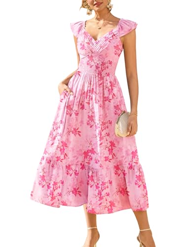 Grace Karin Floral Ruffle Maxi Dress