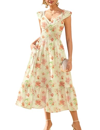 Grace Karin Floral Ruffle Maxi Dress