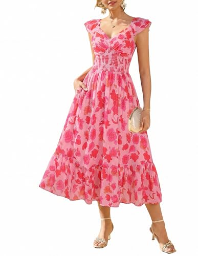 Grace Karin Floral Ruffle Maxi Dress