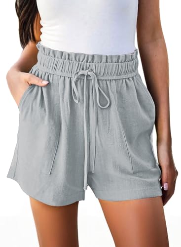 High Waisted Linen Beach Shorts