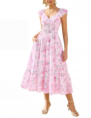 Grace Karin Floral Ruffle Maxi Dress