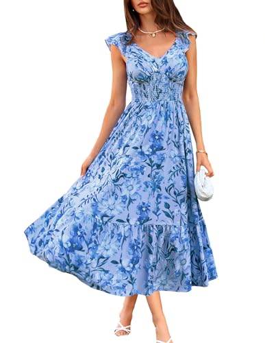 Grace Karin Floral Ruffle Maxi Dress