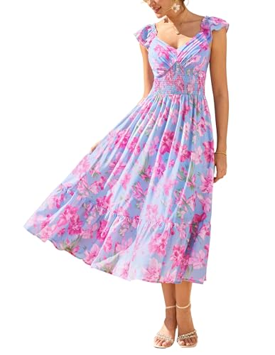 Grace Karin Floral Ruffle Maxi Dress