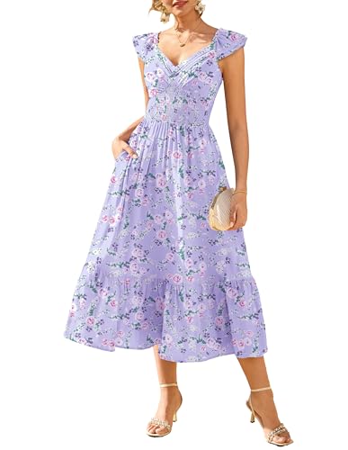 Grace Karin Floral Ruffle Maxi Dress