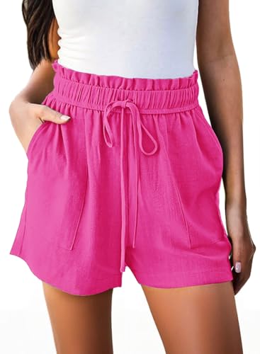 High Waisted Linen Beach Shorts