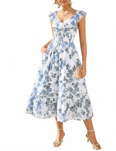Grace Karin Floral Ruffle Maxi Dress