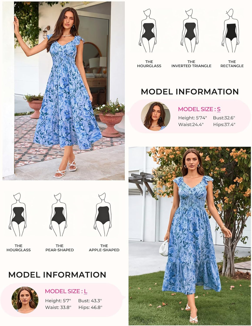 Grace Karin Floral Ruffle Maxi Dress